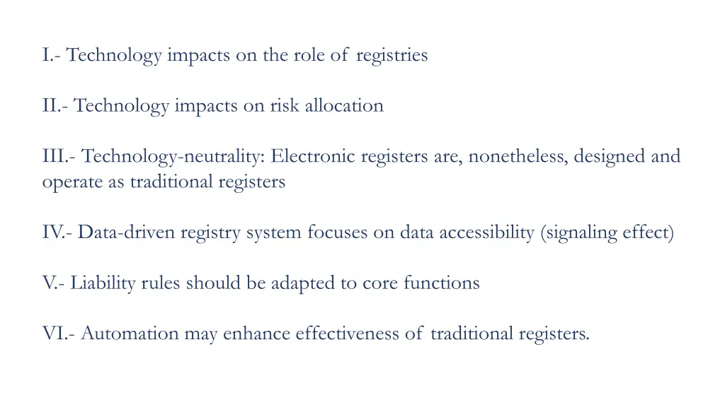 i technology impacts on the role of registries