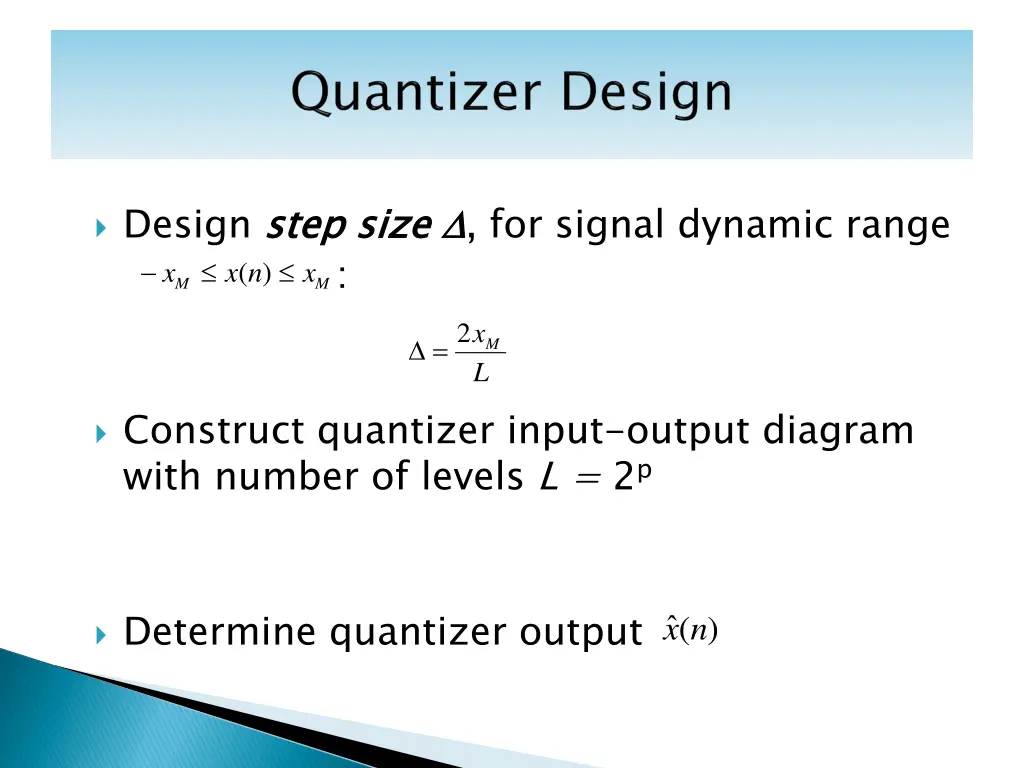design step size n x x