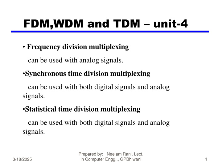 fdm wdm and tdm unit 4