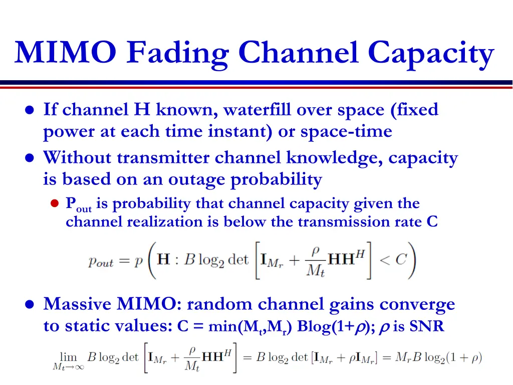mimo fading channel capacity