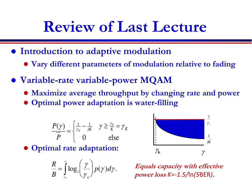review of last lecture
