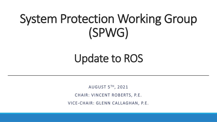 system protection working group system protection