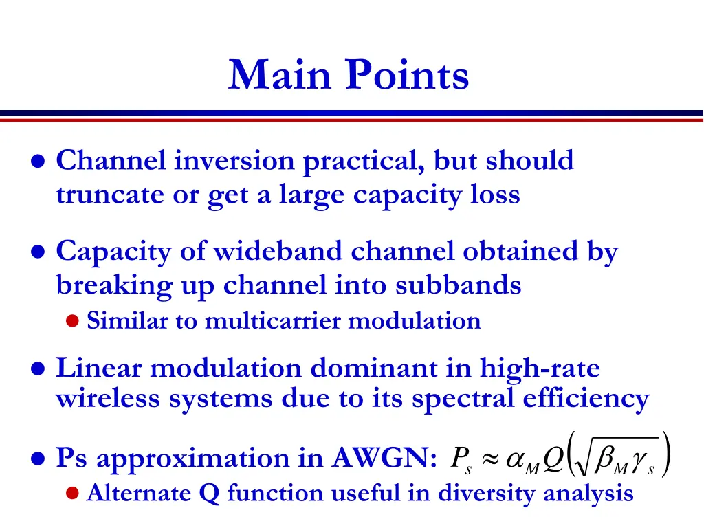 main points