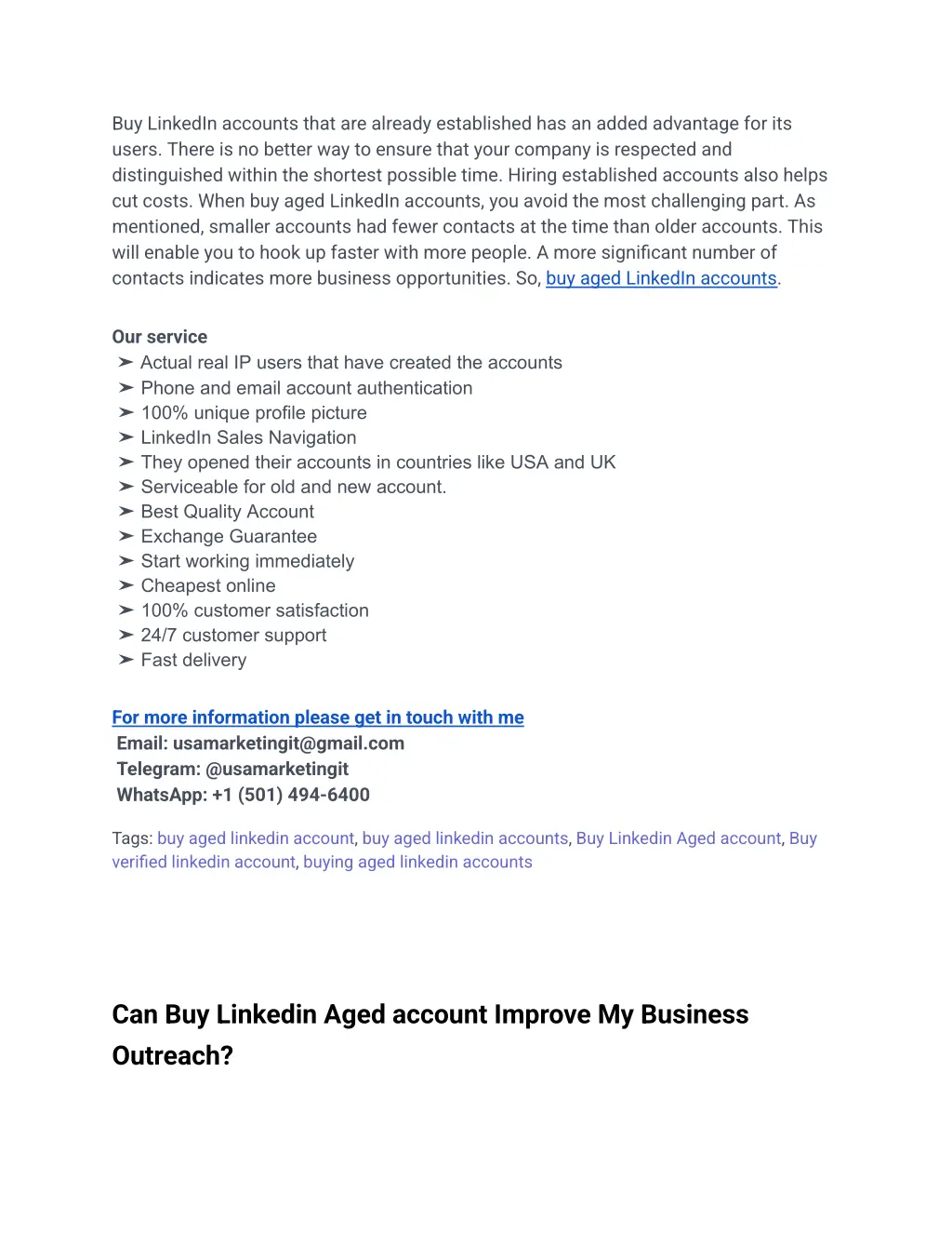 buy linkedin accounts that are already