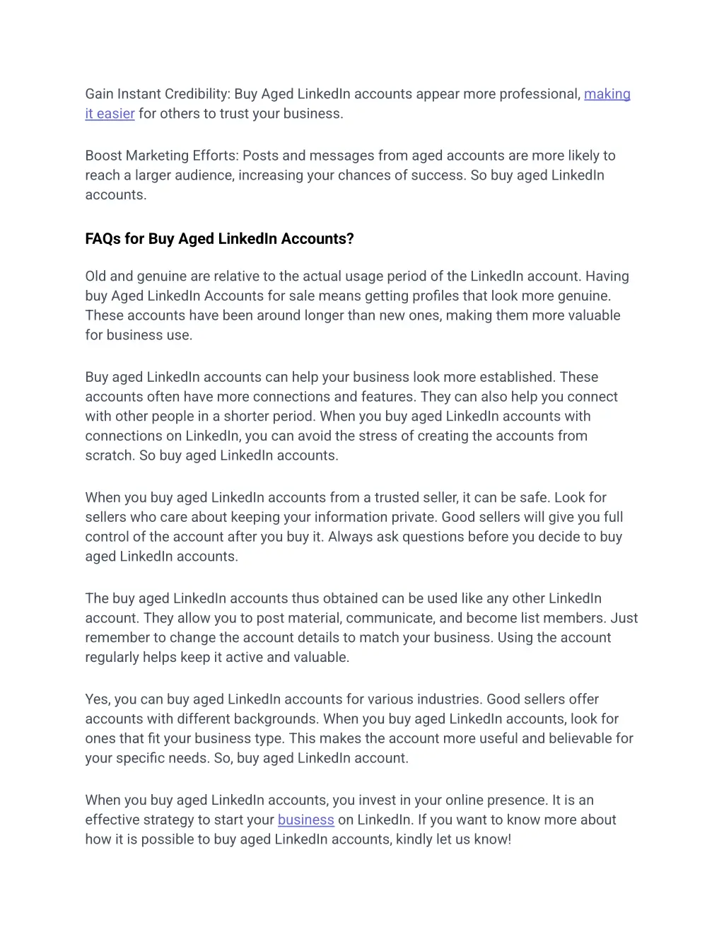 gain instant credibility buy aged linkedin