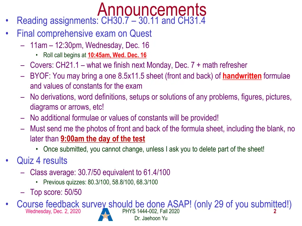 announcements
