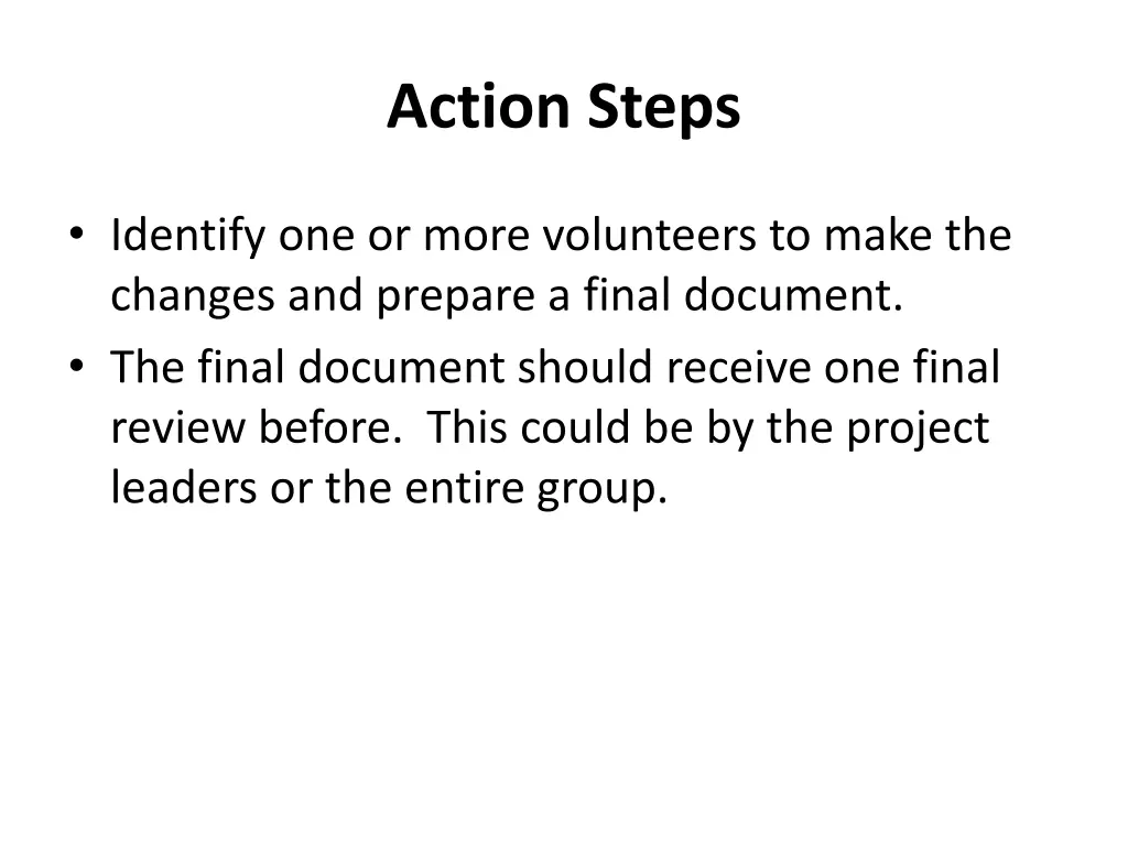 action steps