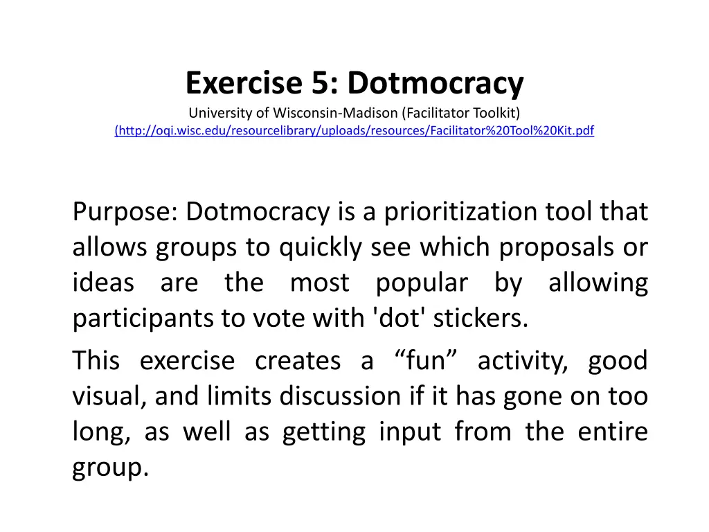 exercise 5 dotmocracy university of wisconsin