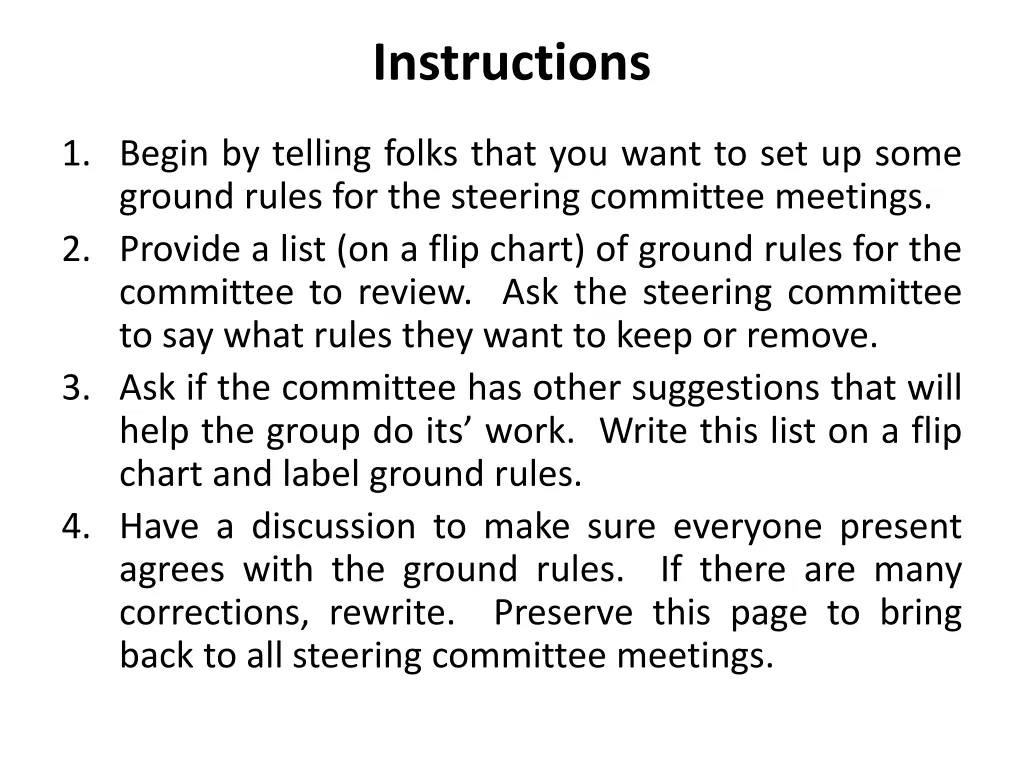 instructions