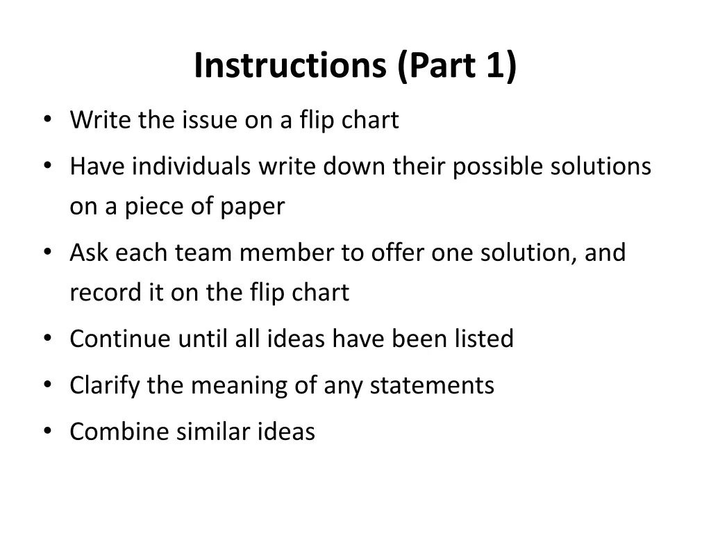 instructions part 1