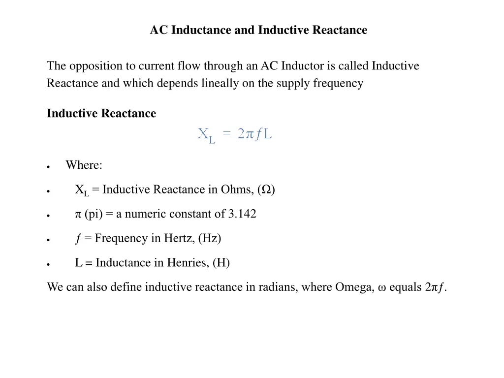 ac inductance and inductive reactance
