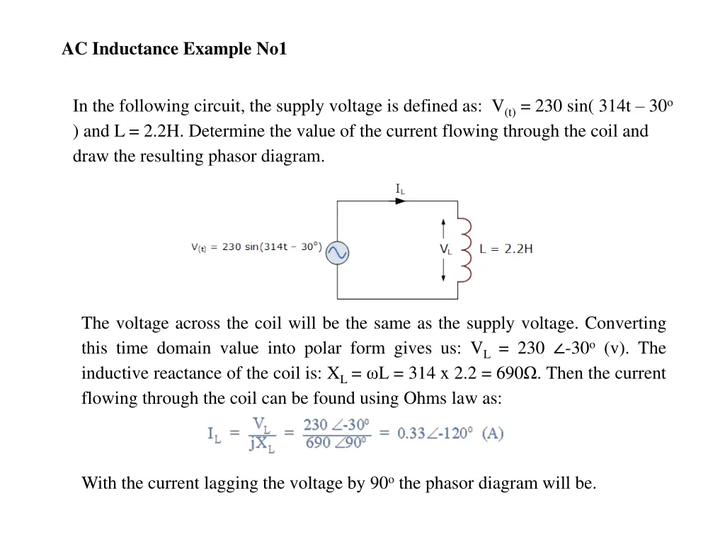 ac inductance example no1