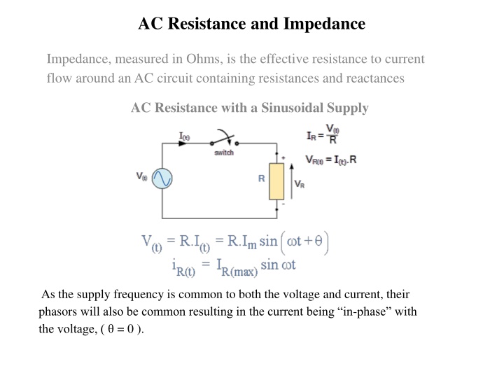 ac resistance and impedance