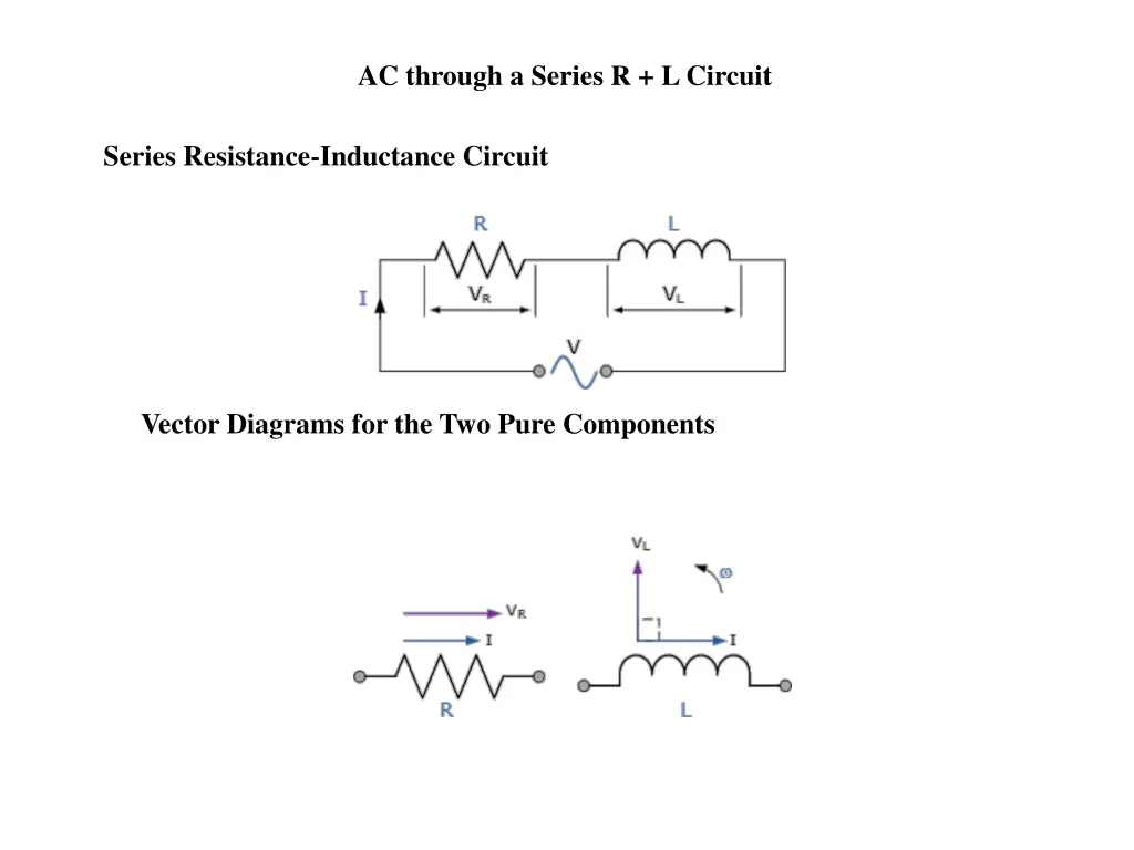 ac through a series r l circuit