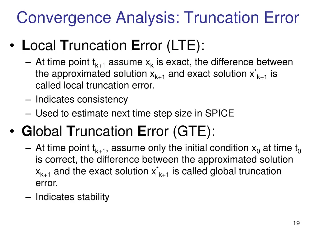 convergence analysis truncation error