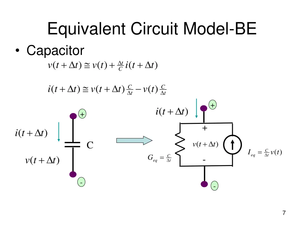 equivalent circuit model be capacitor