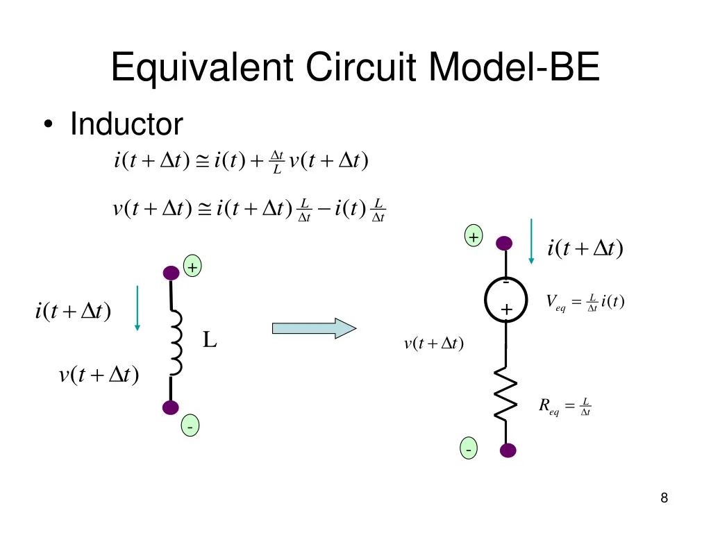 equivalent circuit model be inductor