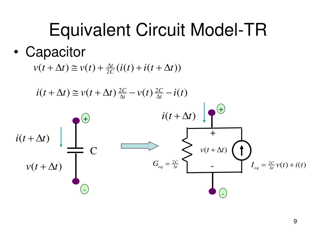 equivalent circuit model tr capacitor