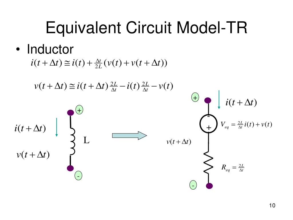 equivalent circuit model tr inductor