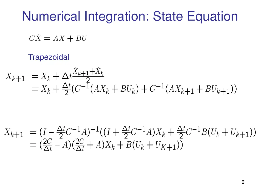 numerical integration state equation 1