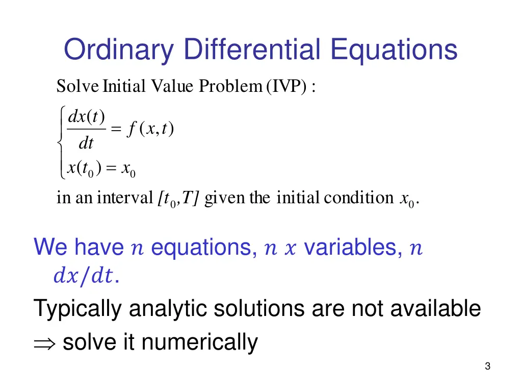 ordinary differential equations problem value