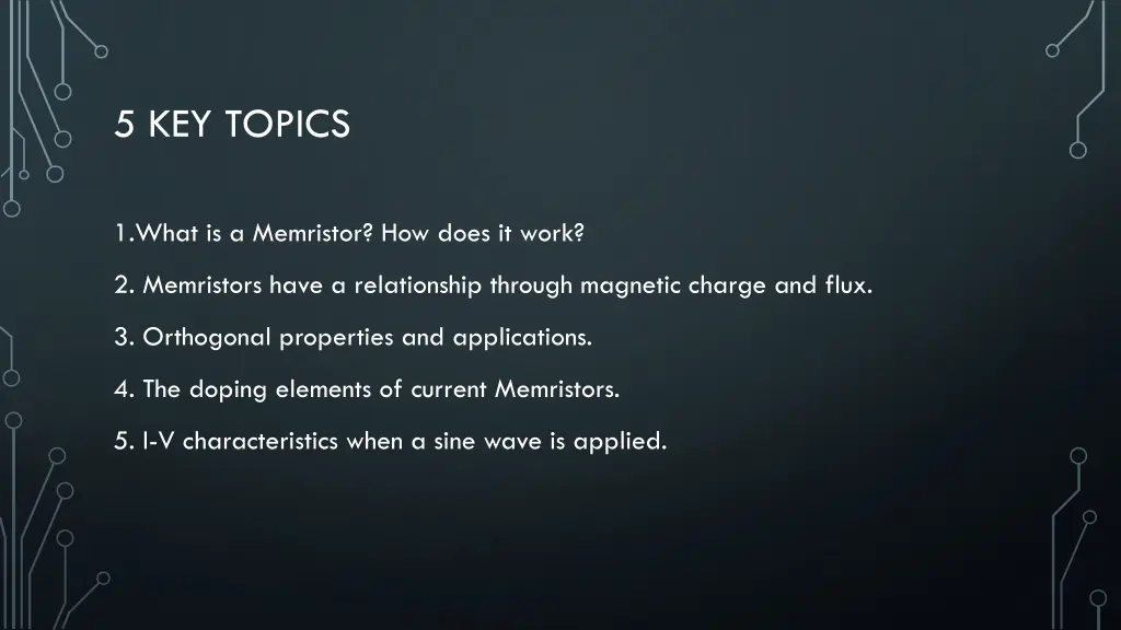 5 key topics