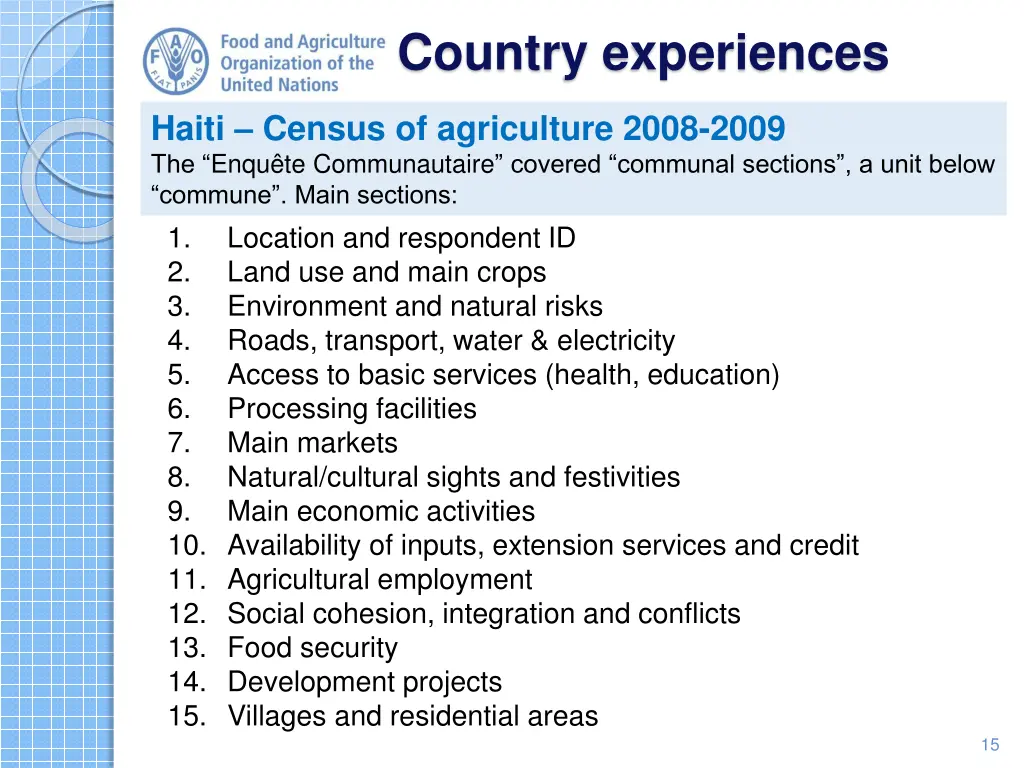 country experiences 1