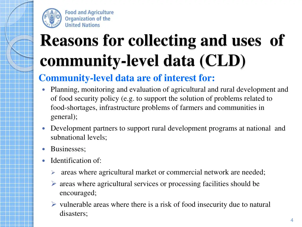 reasons for collecting and uses of community