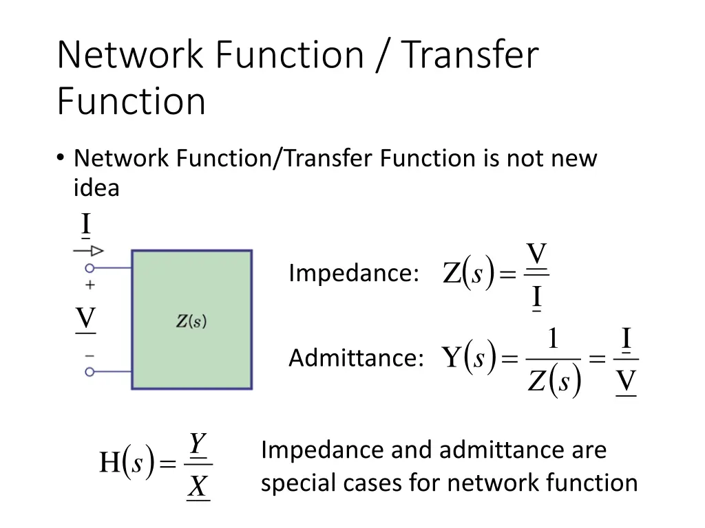 network function transfer function 1