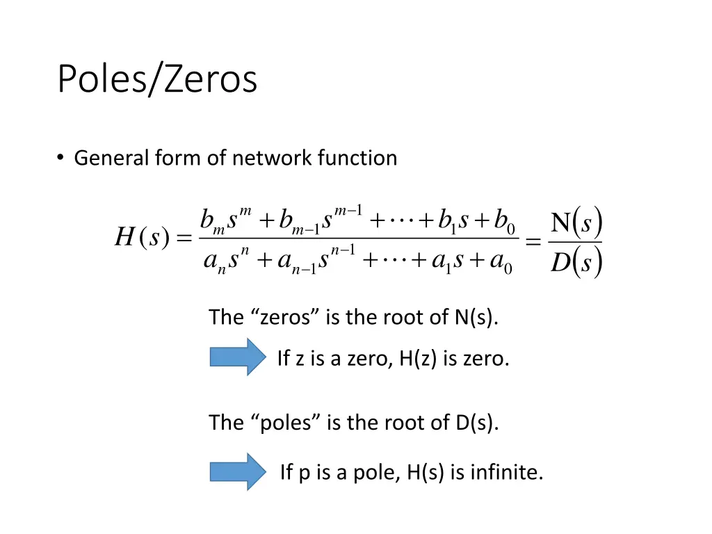 poles zeros