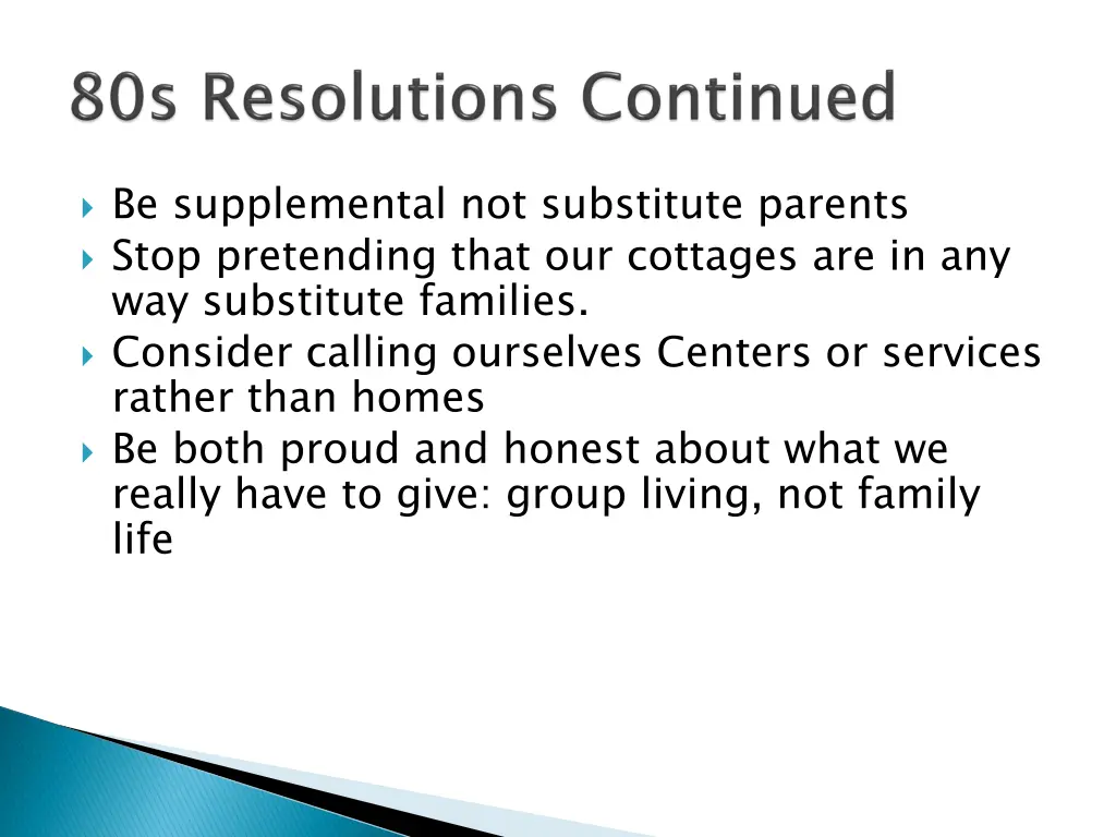be supplemental not substitute parents stop