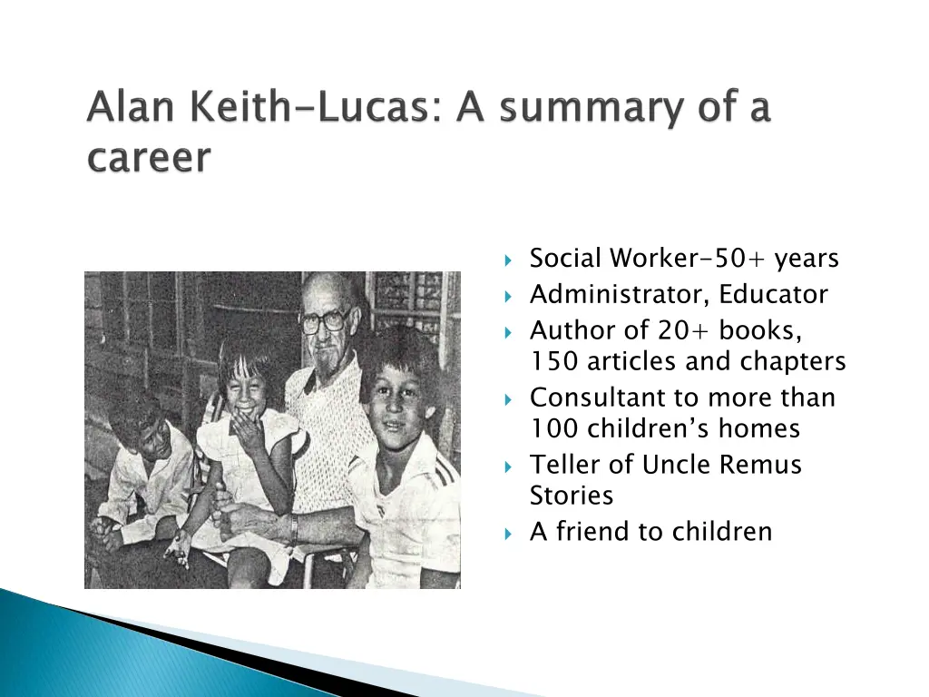 social worker 50 years administrator educator