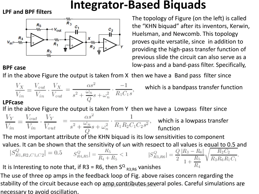 integrator based biquads 1