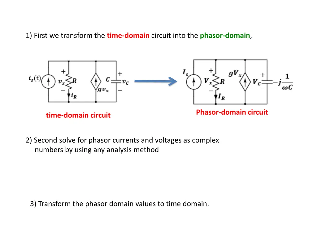 1 first we transform the time domain circuit into