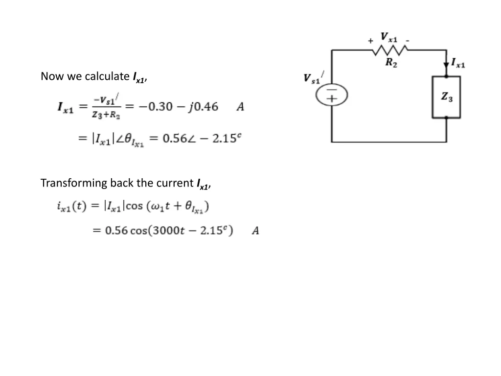 now we calculate i x1
