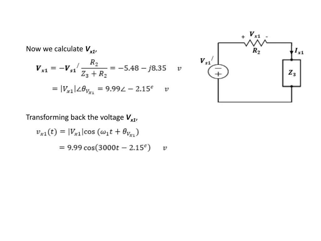 now we calculate v x1