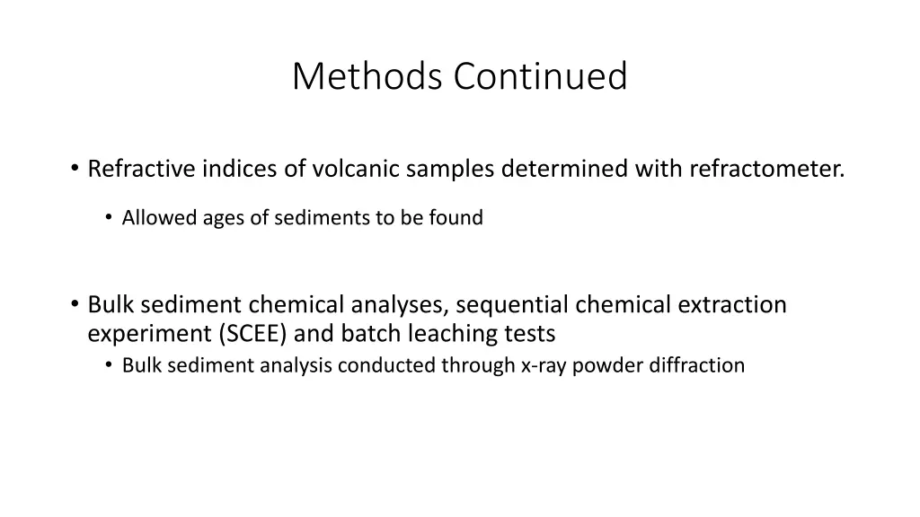 methods continued