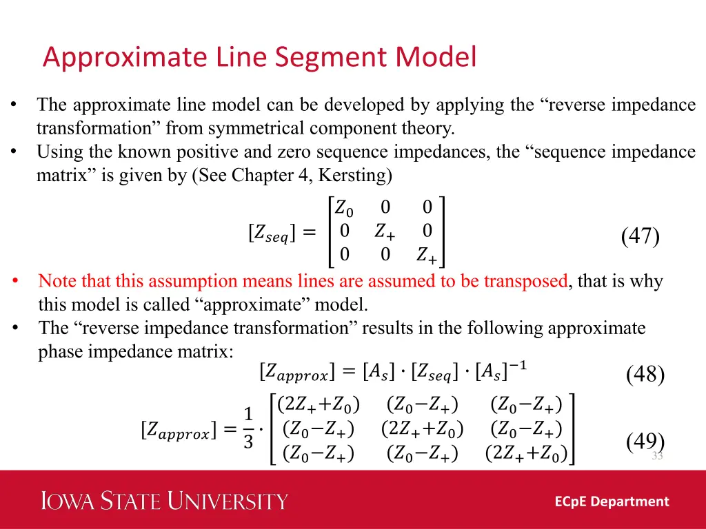 approximate line segment model