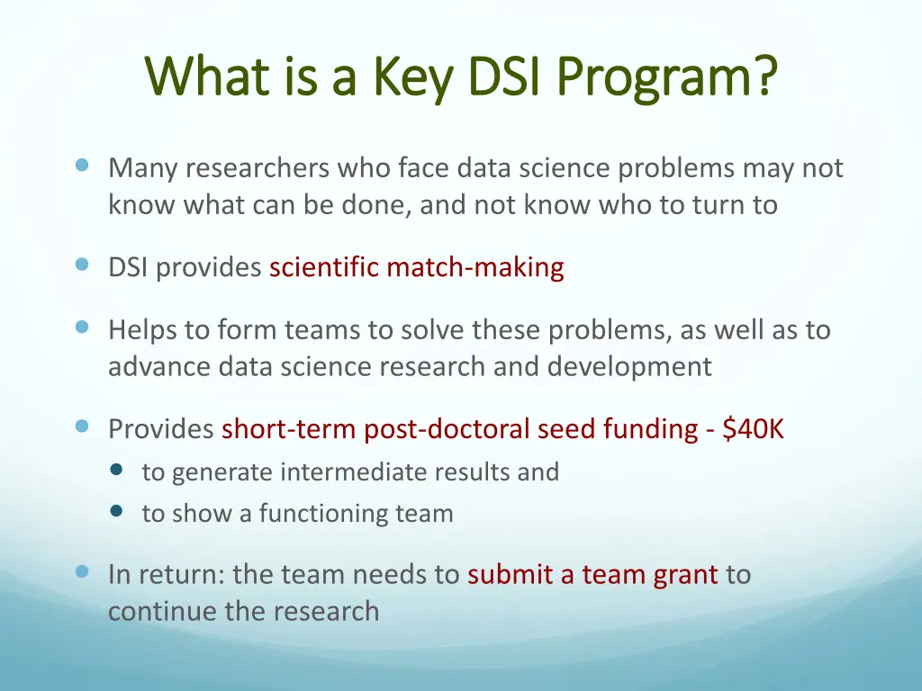 what is what is a a key dsi program