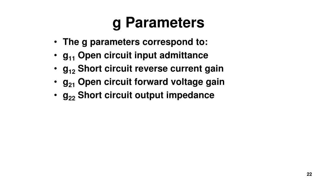 g parameters 1