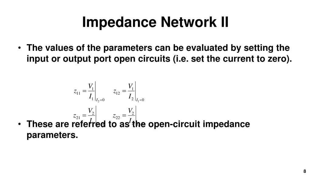 impedance network ii