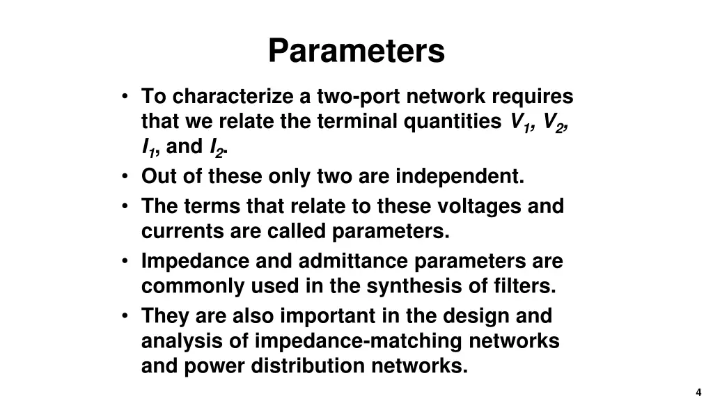 parameters