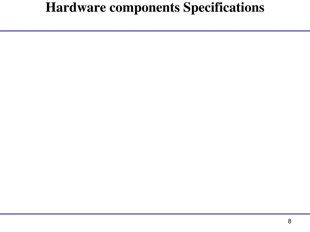 hardware components specifications
