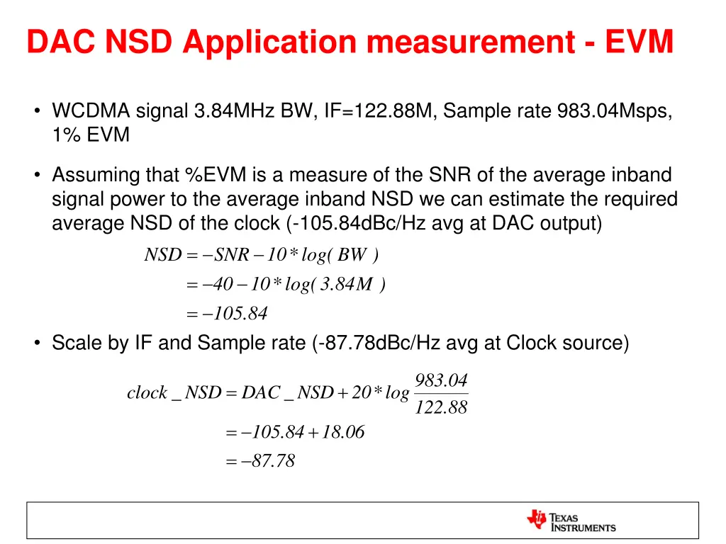 dac nsd application measurement evm