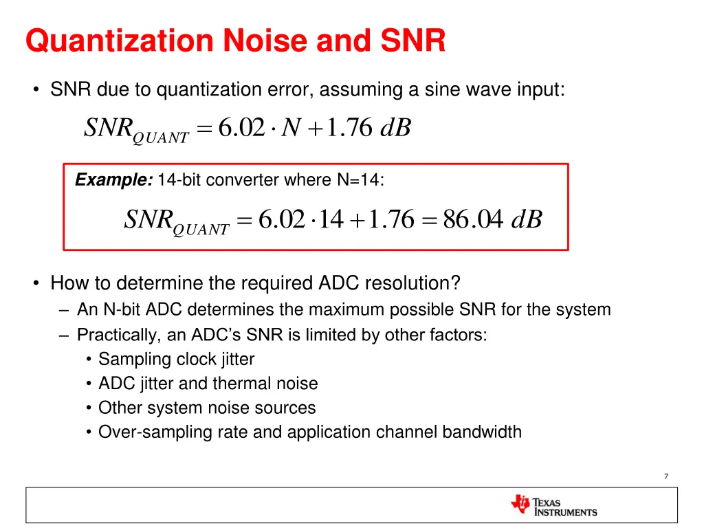 quantization noise and snr