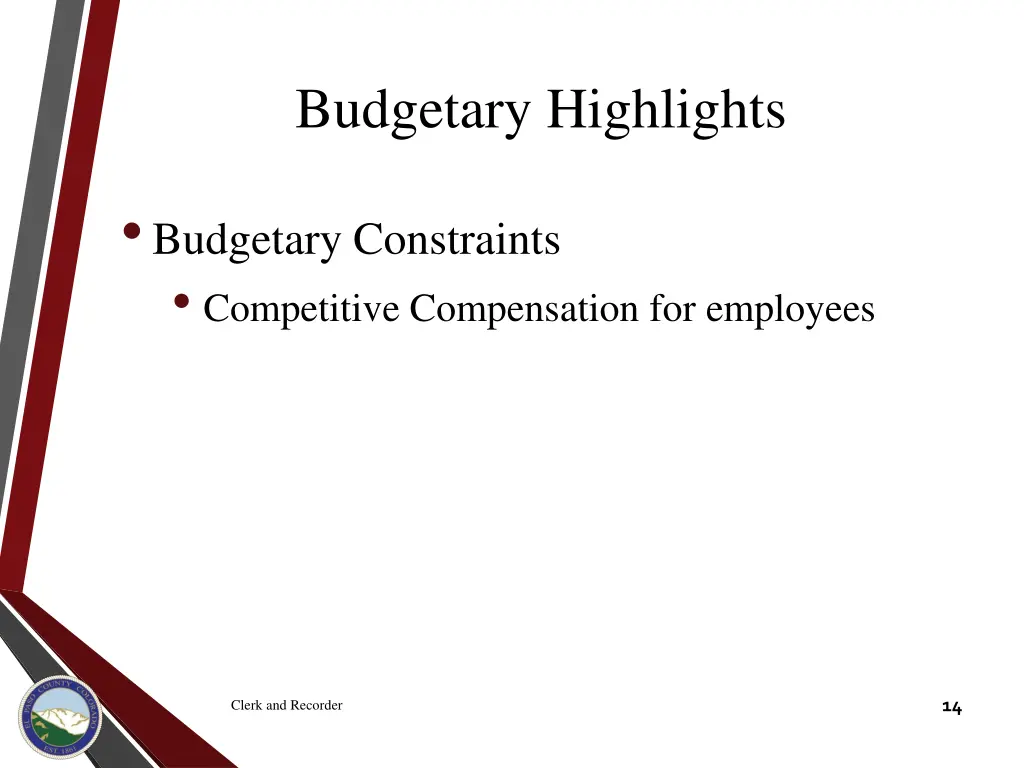 budgetary highlights