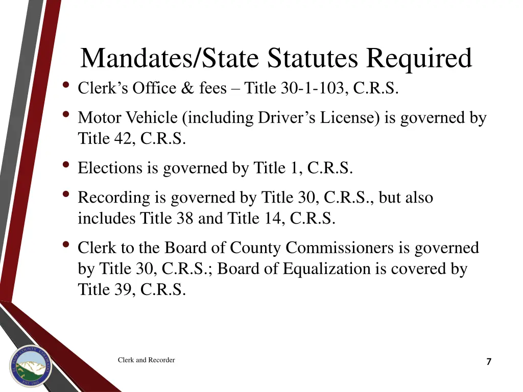 mandates state statutes required clerk s office