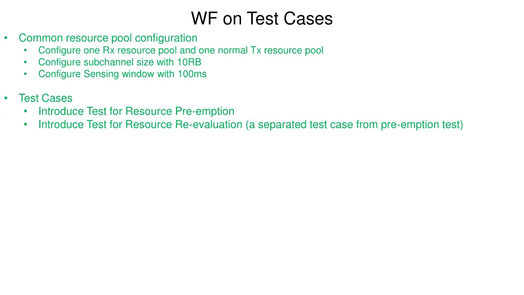 wf on test cases