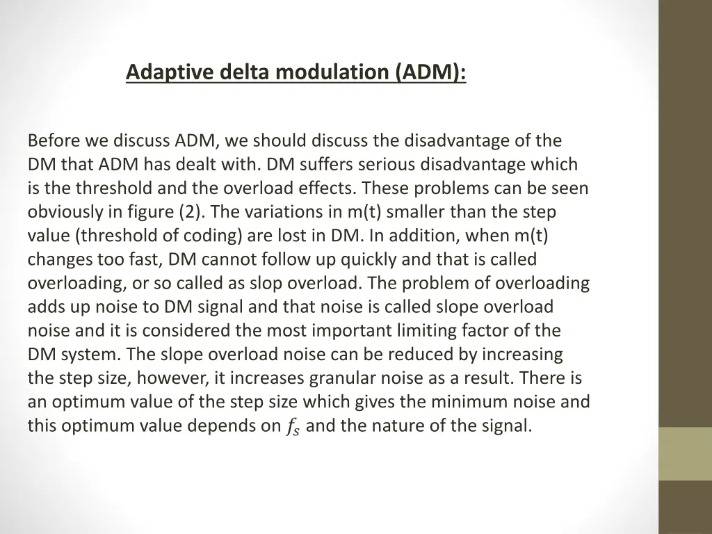 adaptive delta modulation adm