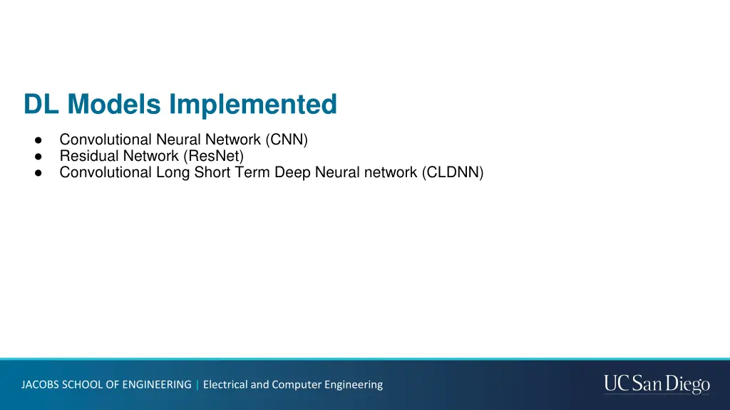 dl models implemented